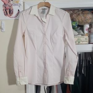 Soft pink striped collared shirt size 6